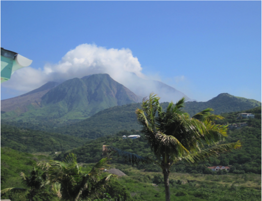 A view of the Souffriere Hills Volcano on Montserrat.