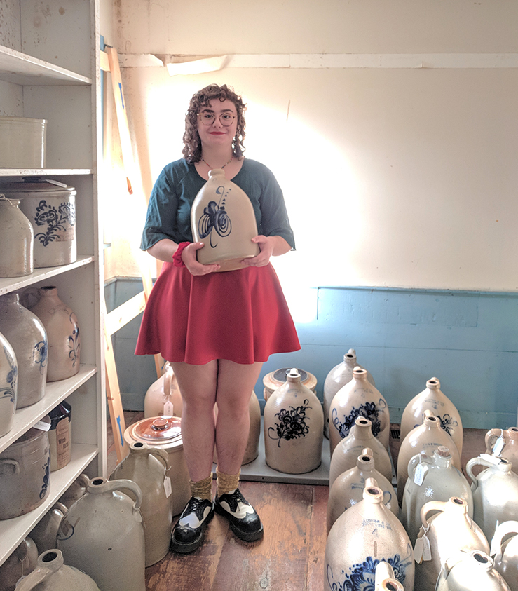 Simon's Rock student Coco Raymond at her intenship with Shaker Museum | Mount Lebanon