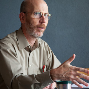 Professor Chris Callanan in the classroom.