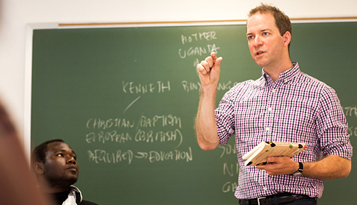 Brendan Matthews teaching in class.