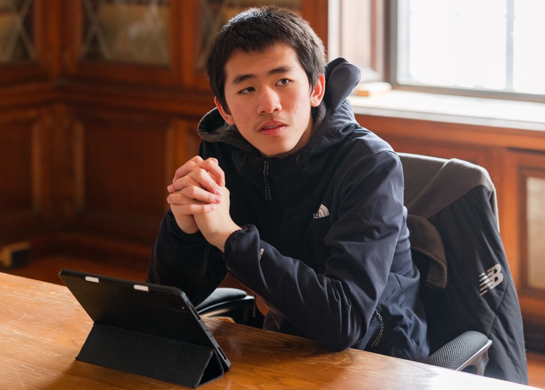 Male student with tablet