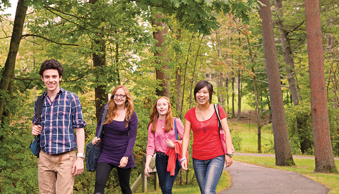 Group of students walking to class