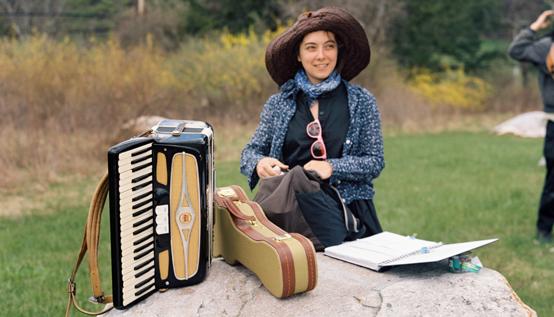 Alum Heather Fisch prepares to perform at Mayfest