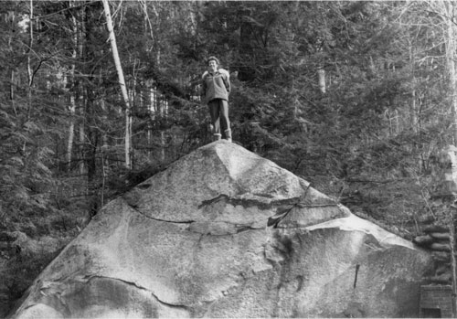 Elizabeth Blodgett Hall standing on Simon's Rock. 1964-65