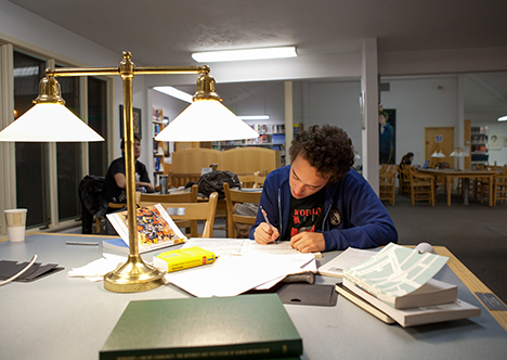 Male student in the library