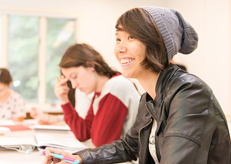 Female student in writing workshop