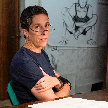 Alison Bechdel in studio