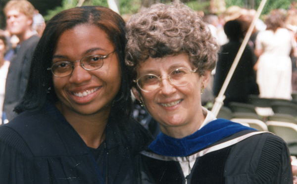 Nance Yanoshak with Lakita Edwards, Commencement 2001