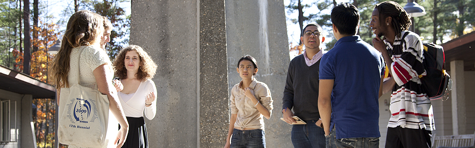 Students at bell tower