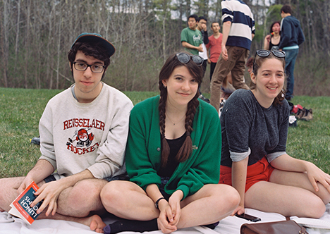 students on a blanket